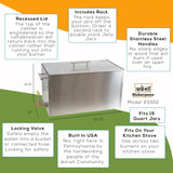 15 quart Stove Top Water Bath Canner (2022 STYLE), Large Stock Pot /With Drain Valve - Not Polished - Homeplace Market LLC