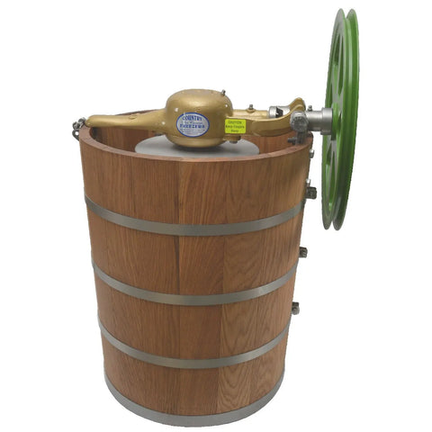 Country Freezer - Ice Cream Maker - 20 Quart - Classic Wooden Tub - With 16" Pulley - Zinc Alloy Gears