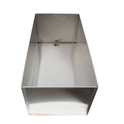 Hickoryware - Horse Water Trough - Stainless Steel 12"x 24" w/ Drain Port