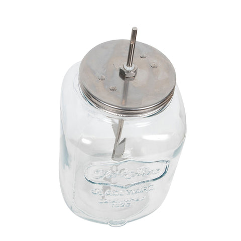 Homemade Butter Churn - Glass Jar 2 1/2 Gallon - Heavy Duty - Drill Powered