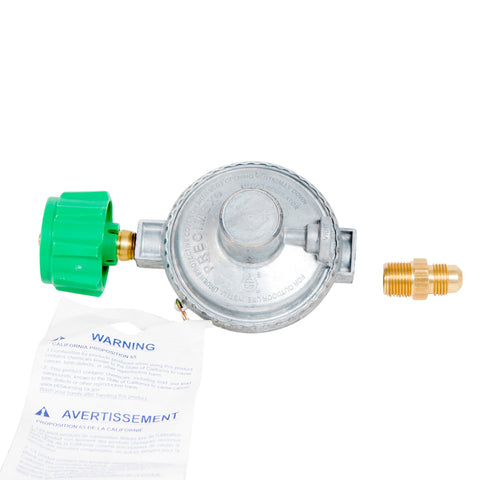LP (propane) Gas Regulator - Quick Connect Coupler TO 3/8" FPT - 200,000 BTU Cap. - for 20-100 lb tanks