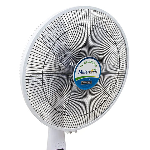 Millertech - Battery Powered Fan - Fits DeWalt/Milwaukee - 16" Pedestal Fan