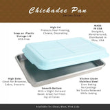 Heritage - Chickadee - 10x15 - Deep Bakeware Pan - Stainless Steel - BPA Free Plastic Lid - USA Made - Homeplace Market LLC