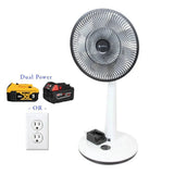 Homeplace - Battery Powered Fan, 12" Remote Control Oscillating Floor Fan, Fits Dewalt, Milwaukee - Homeplace Market LLC